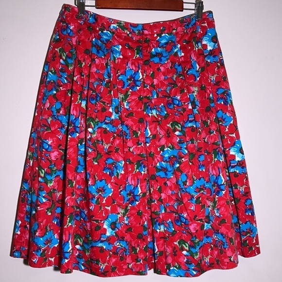 Talbots Floral Pleated A-line Skirt Sz. 14 - Picture 5 of 13
